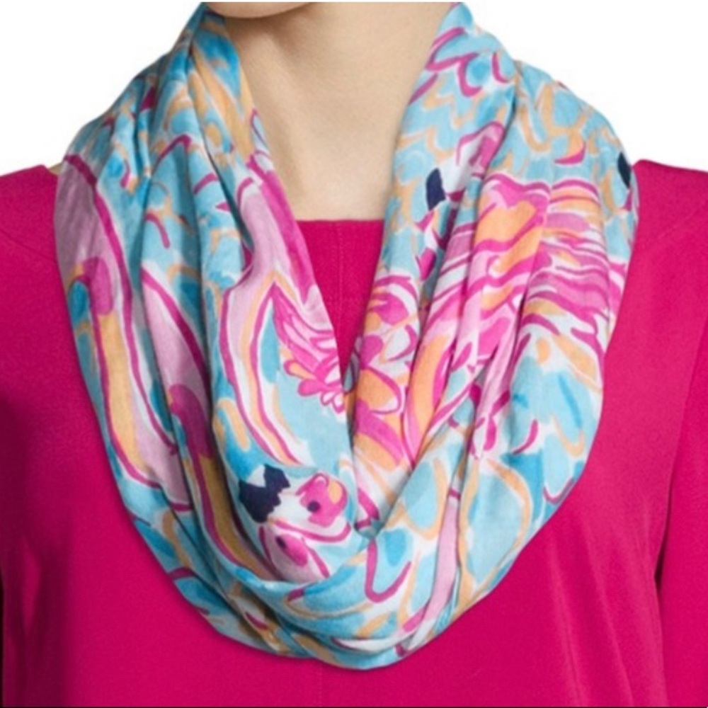 Lilly Pulitzer rayon flamingo infinity scarf